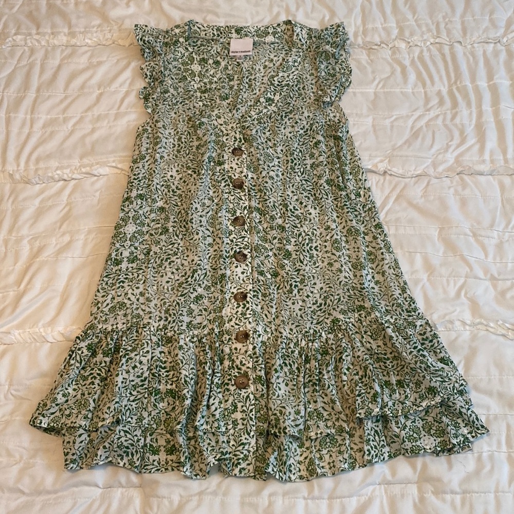 Green floral dress